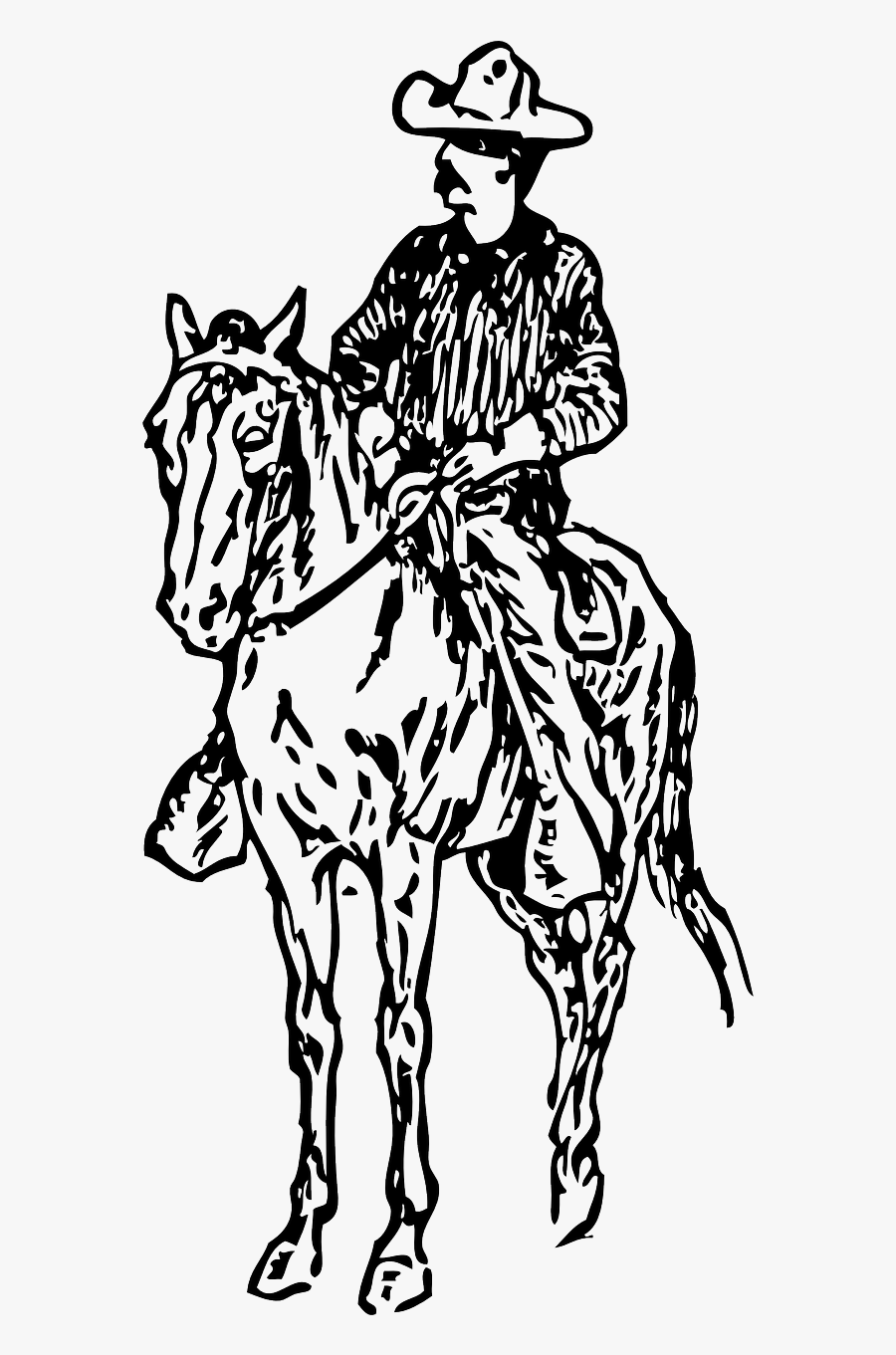 Gaucho, Person, Man, Cowboy, Horse, Rider - Cowboy On Horse Clipart, Transparent Clipart