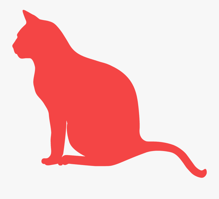Cat Silhouette Red Cat Vector, Transparent Clipart