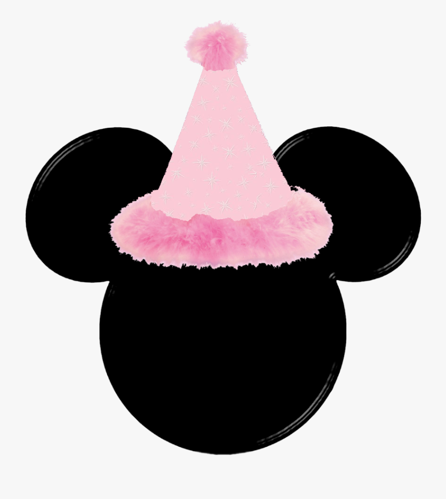 Mickey Ears With Celebration Hats - Minnie Head With A Birthday Hat, Transparent Clipart