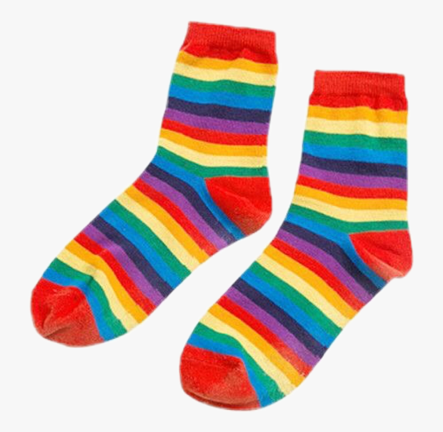 #socks #accessories #rainbow #colorful #nichememe #sticker - Rainbow Stripe Socks Png, Transparent Clipart