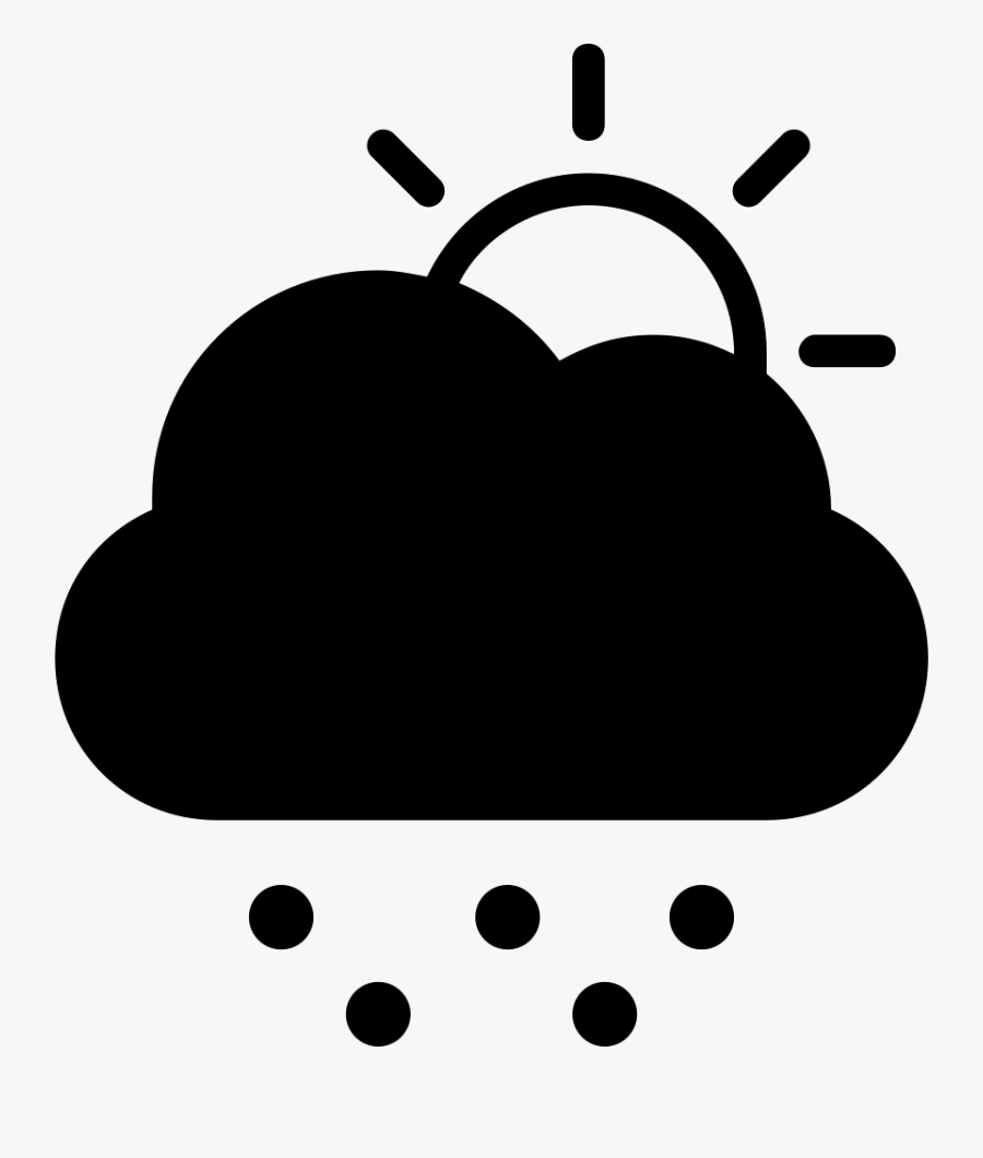 Cold Stormy Day Weather Symbol Of Dark Cloud Hiding - Daytime Snow Weather Symbol, Transparent Clipart