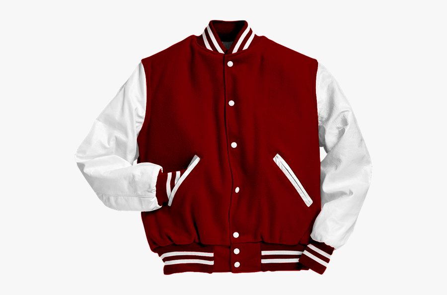 Leather Varsity Jacket - Red Letterman Jacket, Transparent Clipart