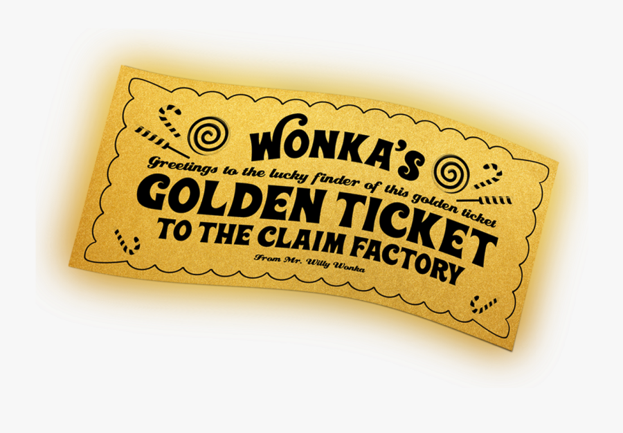 Roald Dahl Golden Ticket, Transparent Clipart