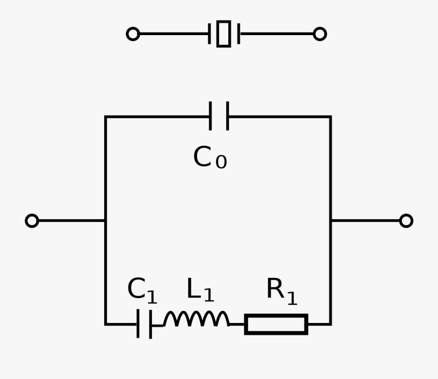 1000px-crystal Oscillator - Svg - Lumped Element Circuit Model For Transmission Line, Transparent Clipart
