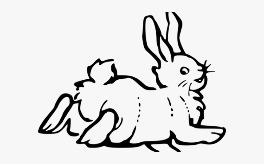 Rabbit Black N White Png, Transparent Clipart