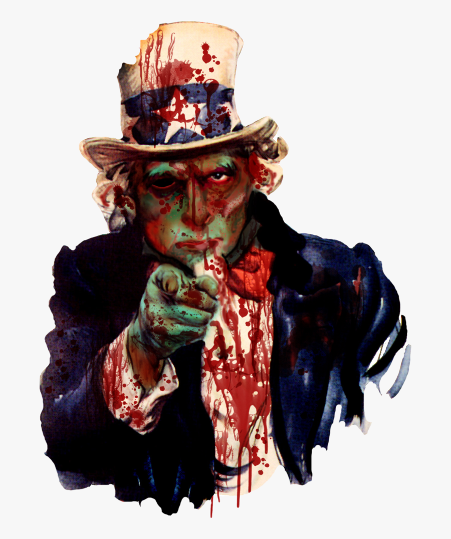 Zombie - Purple Uncle Sam, Transparent Clipart