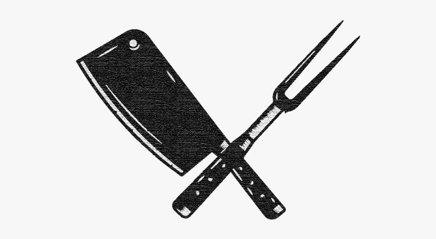 Utensils Vector Vintage Kitchen - Butcher Knife And Fork, Transparent Clipart