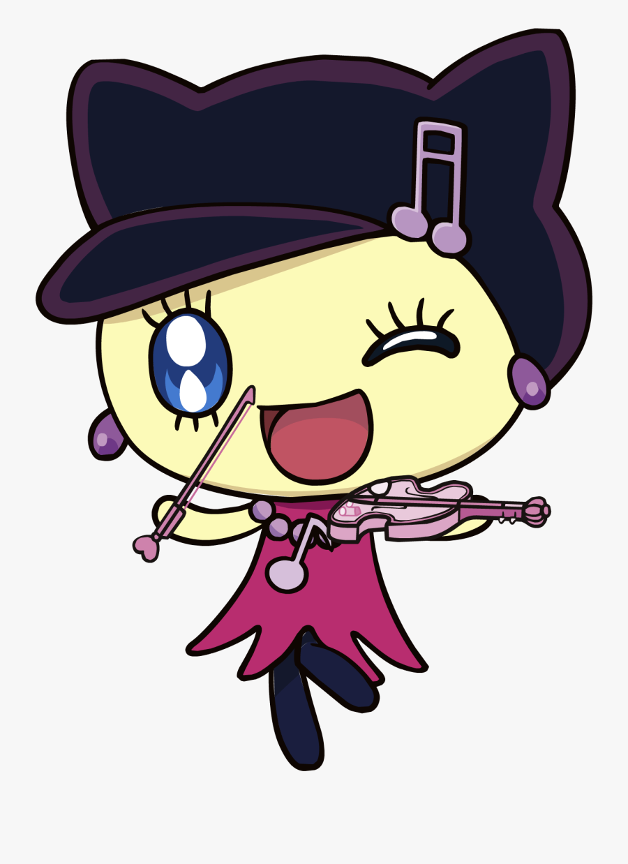 Melodytchi Playing The Violin - Tamagotchi Character Art, Transparent Clipart