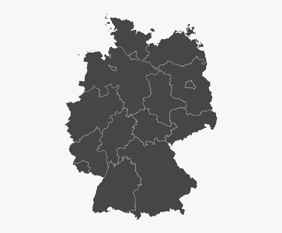 Germany Silhouette Regions - Germany Map Png , Free Transparent Clipart