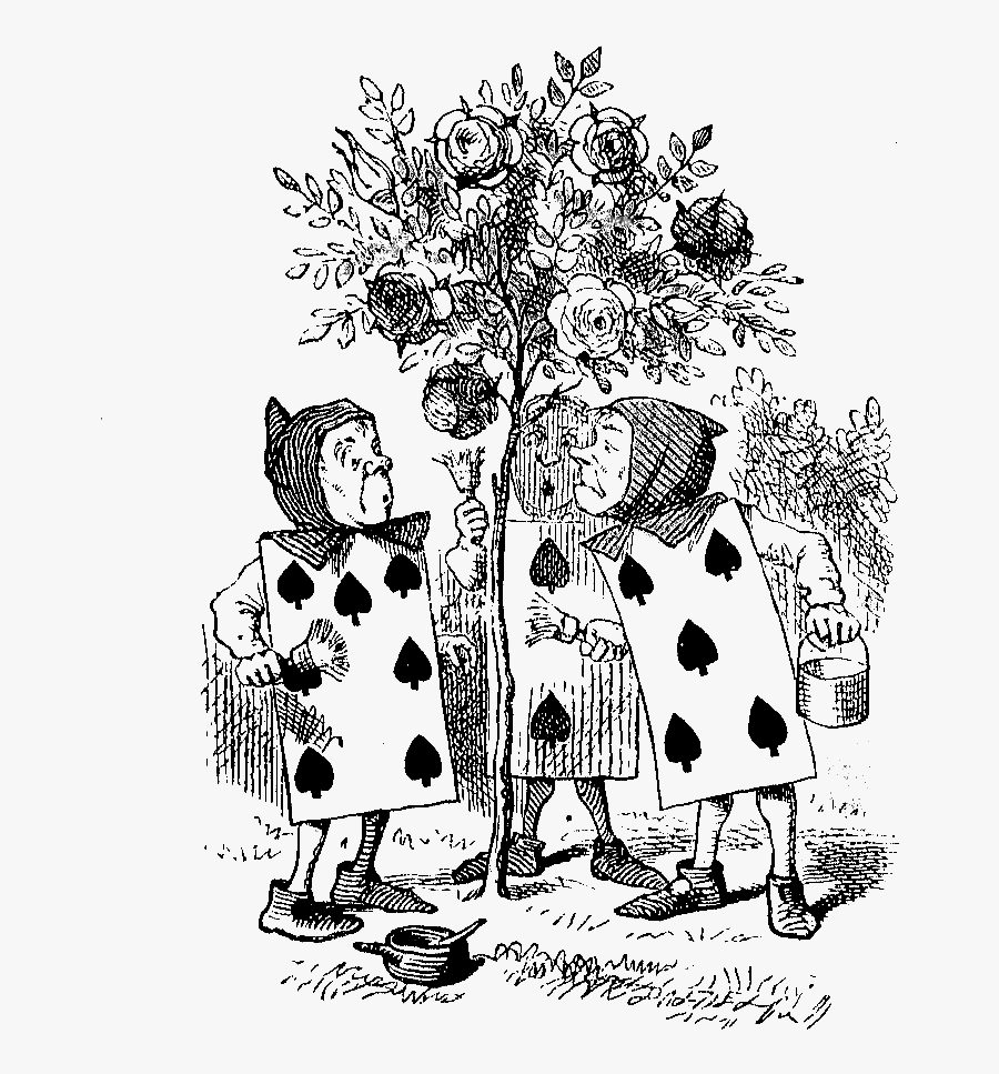 Transparent Alice In Wonderland Black And White Clipart ...