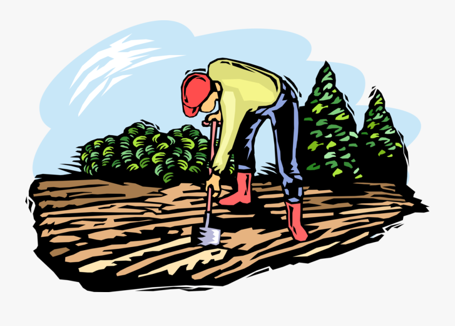 Farmer Works Soil - Farmer Working Clipart, Transparent Clipart