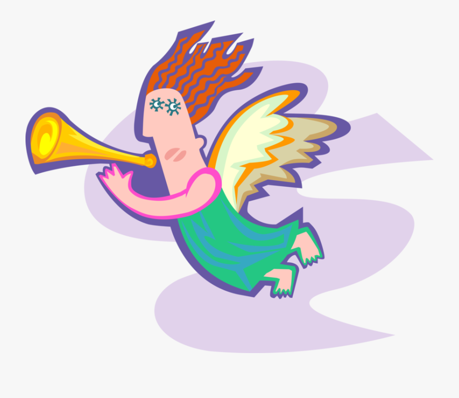 Vector Illustration Of Angelic Spiritual Flying Angel - Illustration, Transparent Clipart