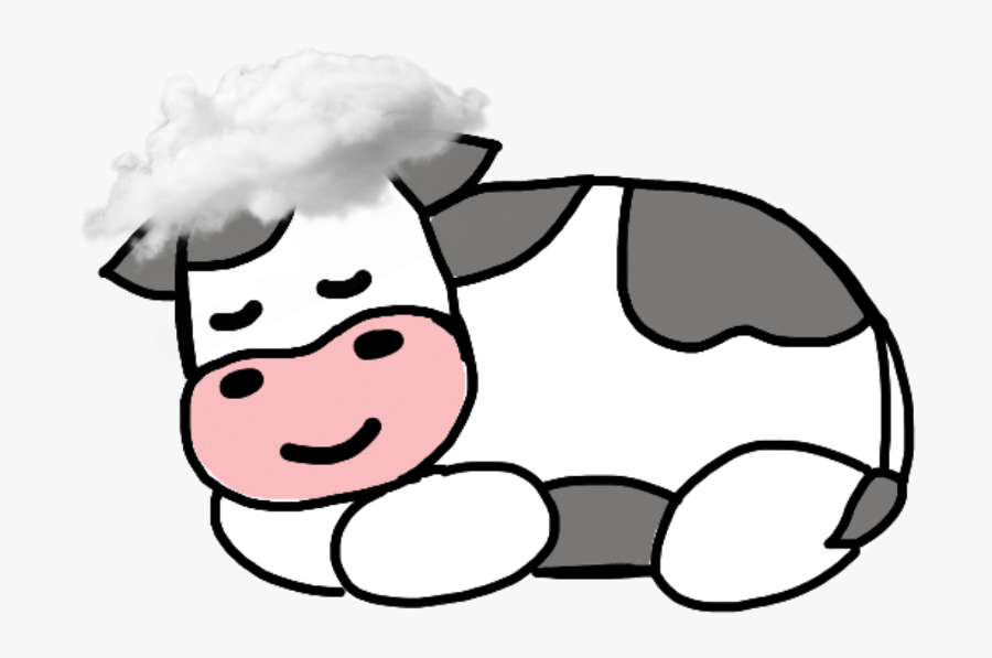 Sleeping Cow Cartoon, Transparent Clipart