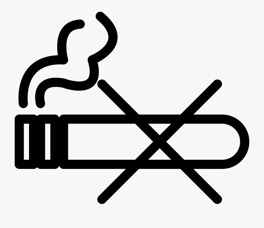 No Smoking Outline Sign - No Smoking Sign Ciggar, Transparent Clipart