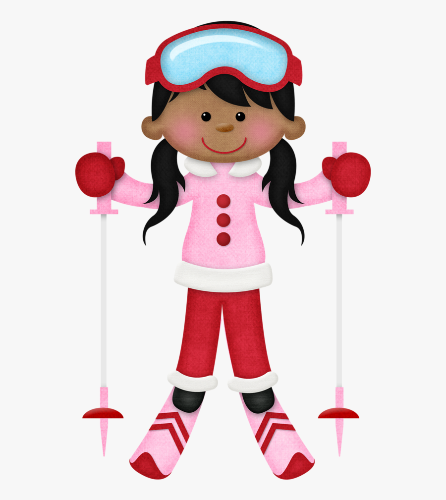 Jss Brrrrr Ski Girl - Clipart A Girl Skiing, Transparent Clipart