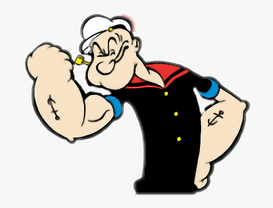 Popeye The Sailor Man Flexing, Transparent Clipart