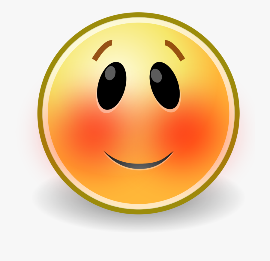 Blushing Smiley Face, Transparent Clipart