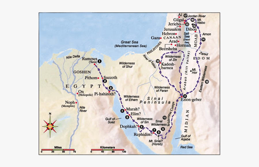 Parashat Masei - Egypt And Jerusalem Map, Transparent Clipart