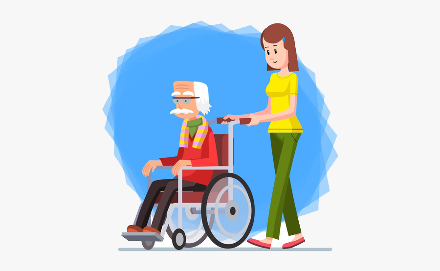 Help Old People Drawing, Transparent Clipart