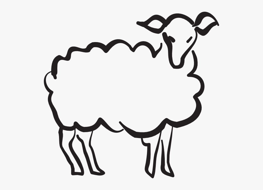 Stylized Lamb Drawing Clip Art - Gestileerd Tekenen, Transparent Clipart