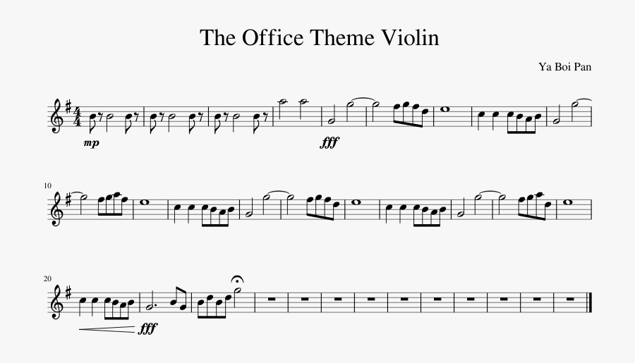 Office Violin Sheet Music, Transparent Clipart