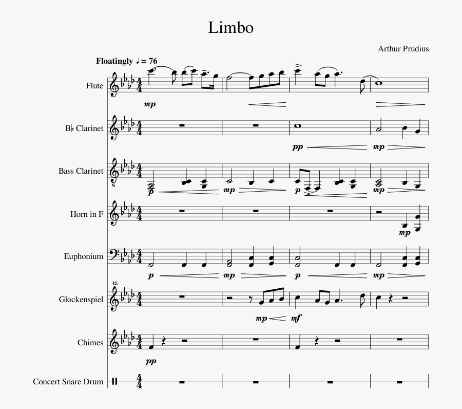 Limbo Sheet Music For Flute, Clarinet, French Horn, - Kahoot Sheet Music Flute, Transparent Clipart