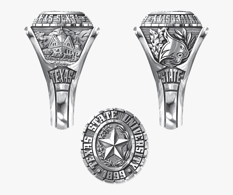 Texas State University Class Ring Silver, Transparent Clipart