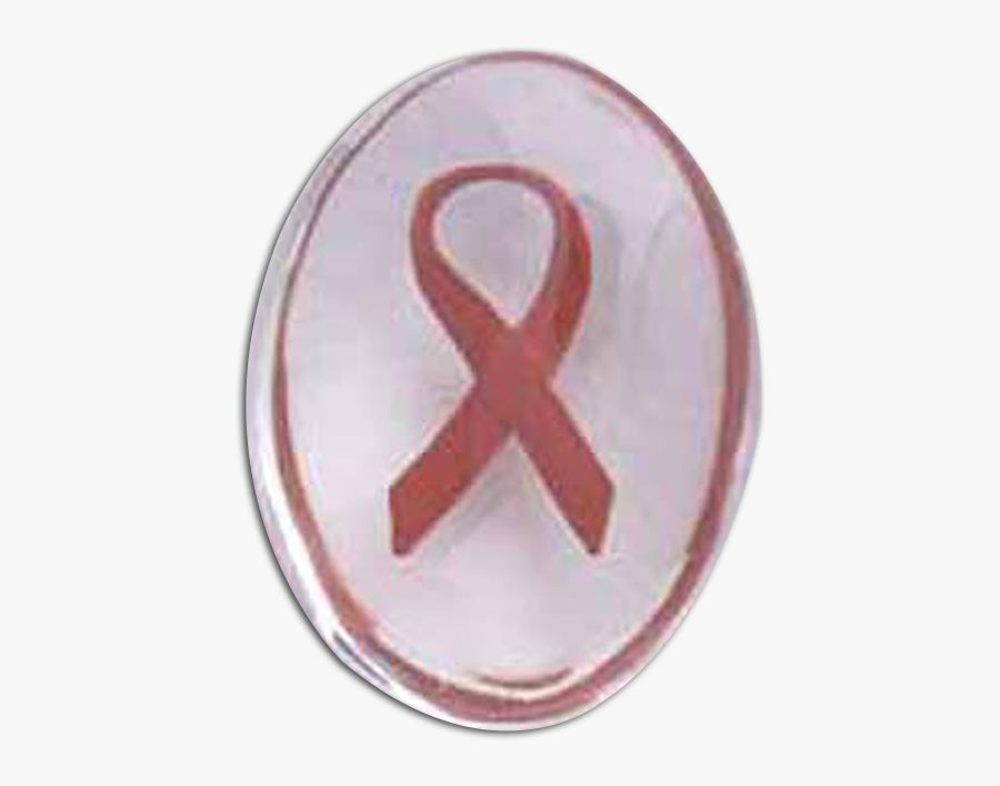 Red Awareness Ribbon Smooth Worry Stone - Emblem, Transparent Clipart