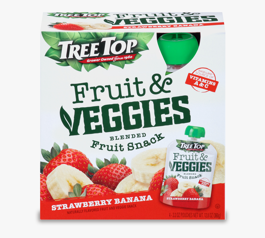 Tree Top Fruit And Veggies Fruit Snack - Strawberry, Transparent Clipart