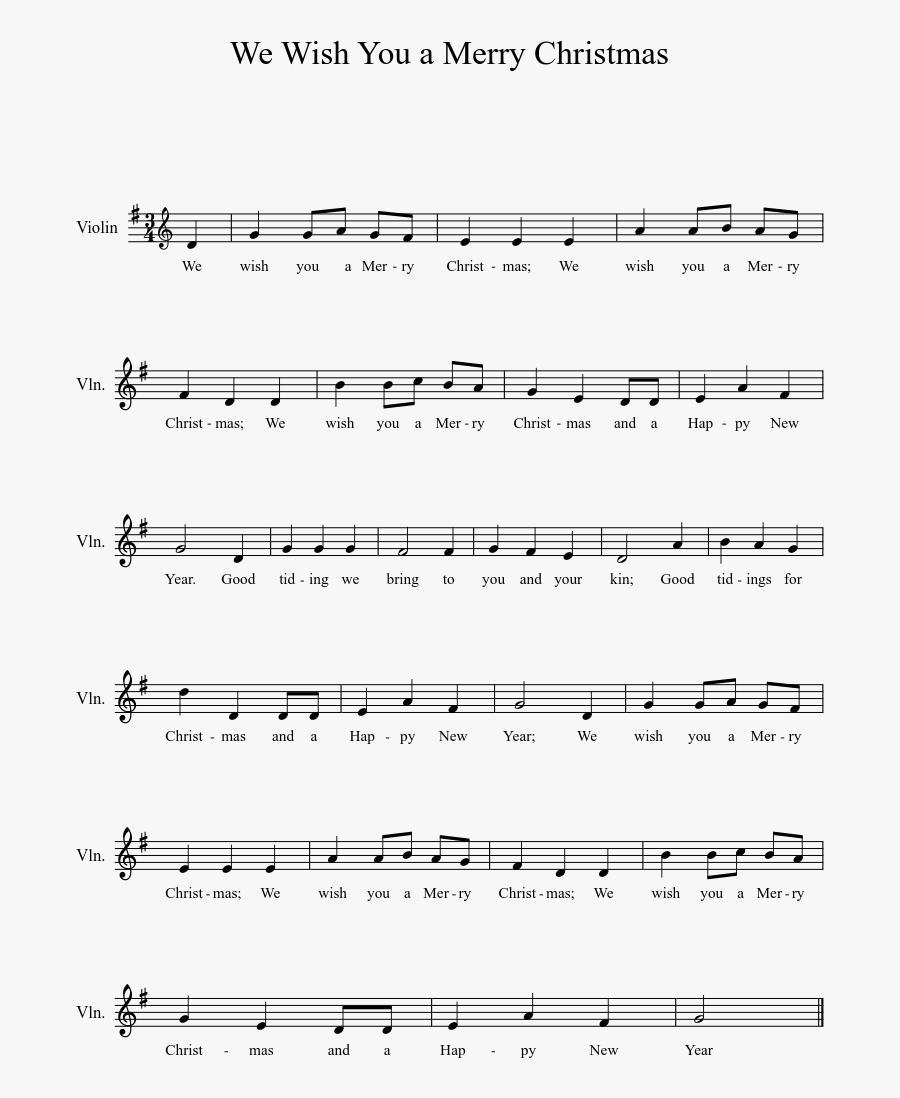 We Wish You A Merry Christmas Lyrics We Wish You Merry Christmas Violin Sheet Music Free Transparent Clipart Clipartkey