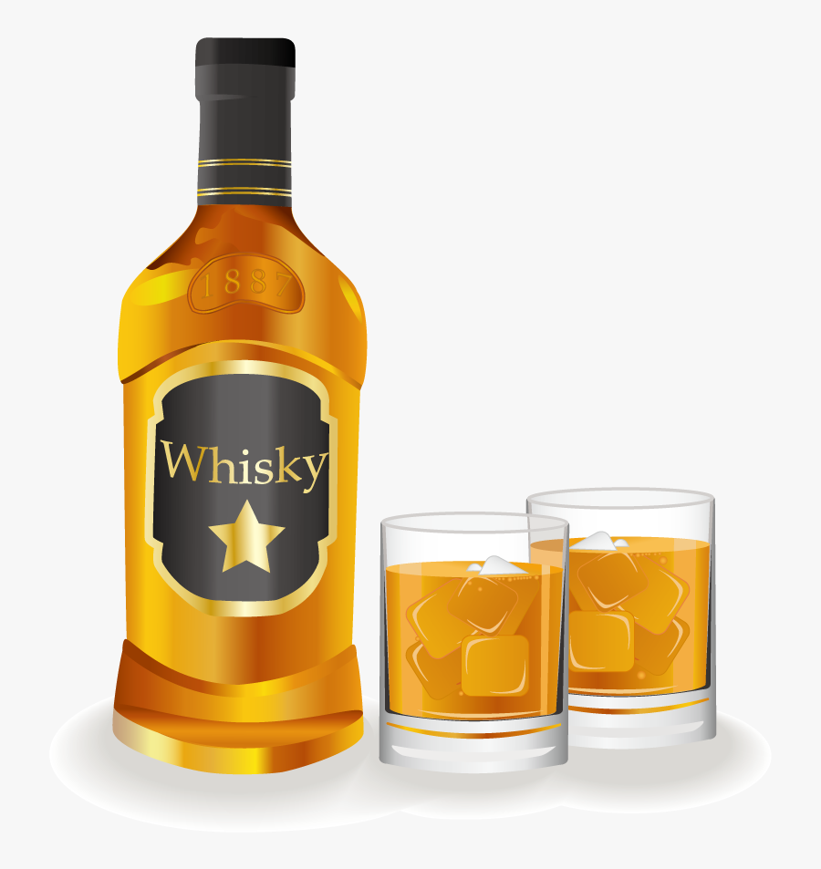 Whisky Wine Distilled Beverage Bourbon Whiskey Bottle - Clipart Whiskey Png, Transparent Clipart