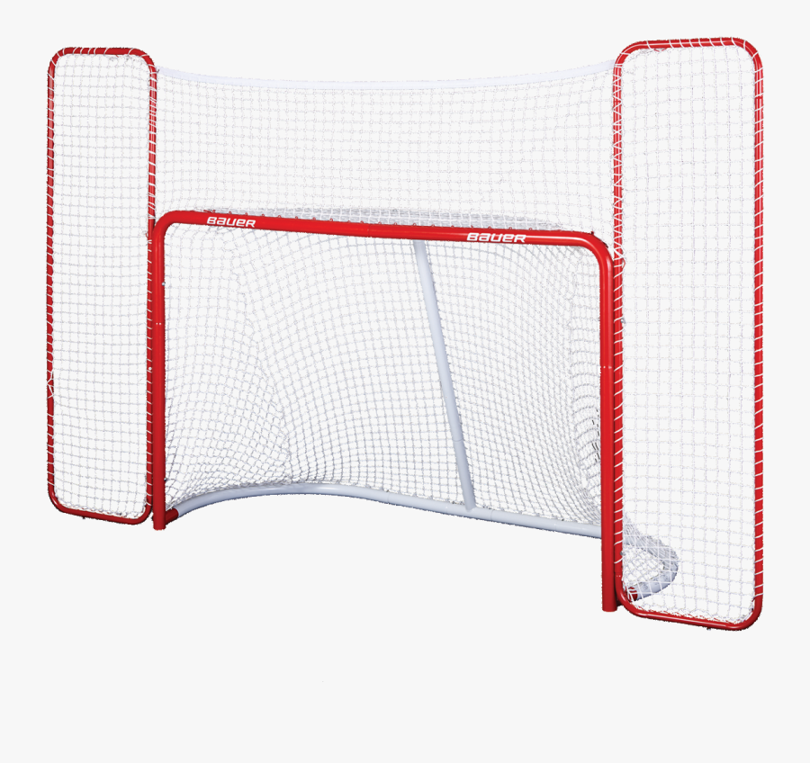 Hockey Goal With Backstop - Eishockey Tor Mit Fangnetz, Transparent Clipart