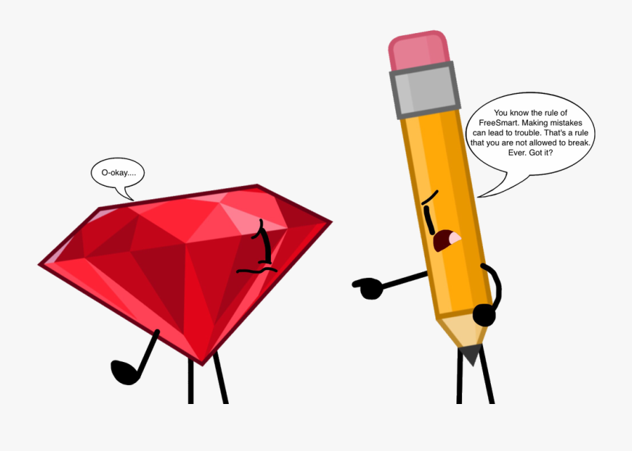 No More Mistakes - Bfdi Pencil And Ruby, Transparent Clipart