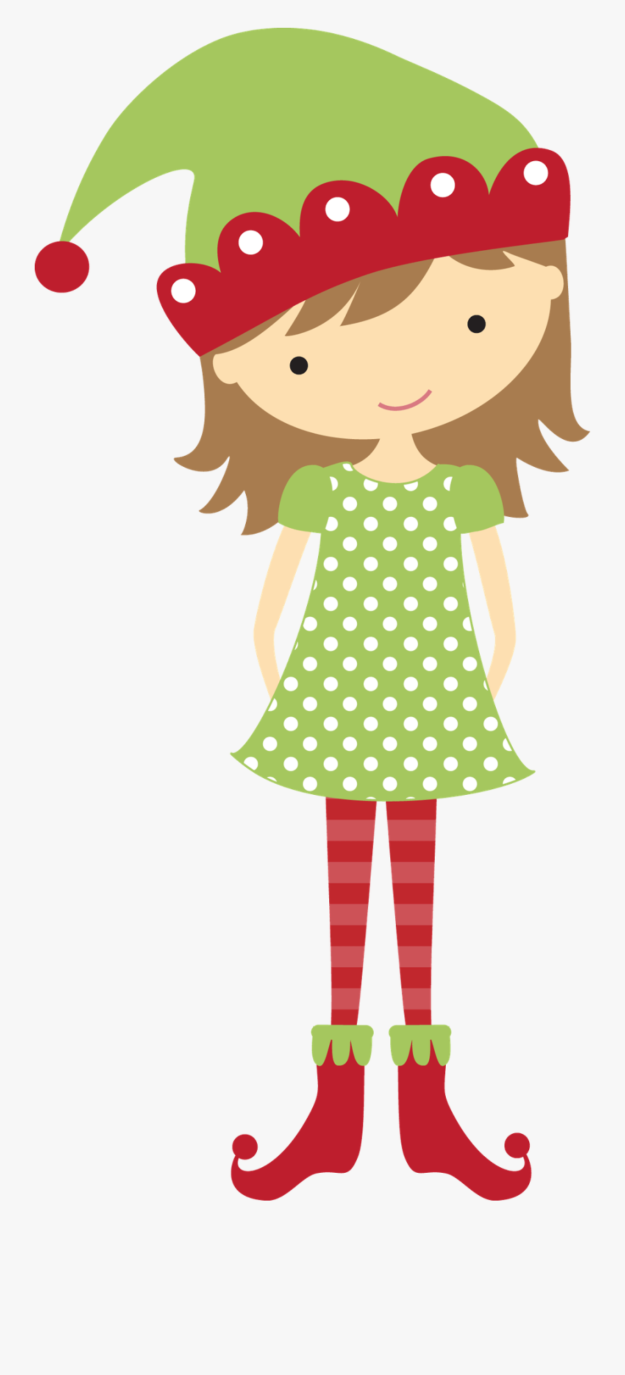 Following My Dreams Christmas Girl - Elf Clip Art Girl, Transparent Clipart