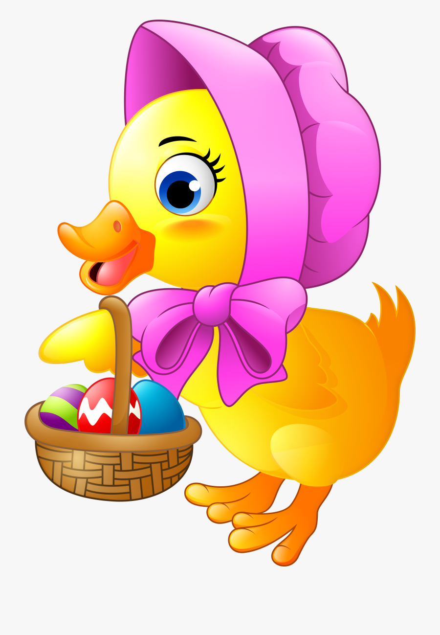 Easter Duck Clipart Image - Animated Baby Duck Egg, Transparent Clipart
