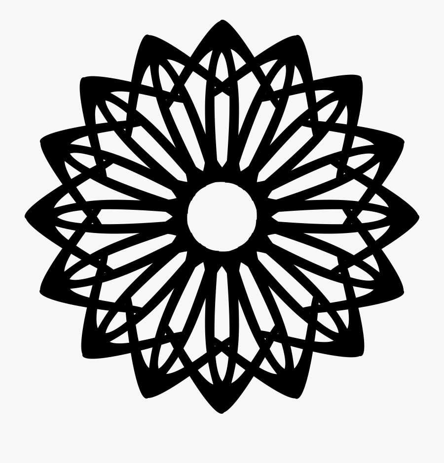 Rosette Geometric Shape Svg Clip Arts - Geometric Shape Clipart Black And White, Transparent Clipart