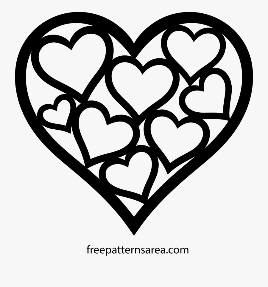 Transparent Heart Clipart Black And White - Free Valentine ...