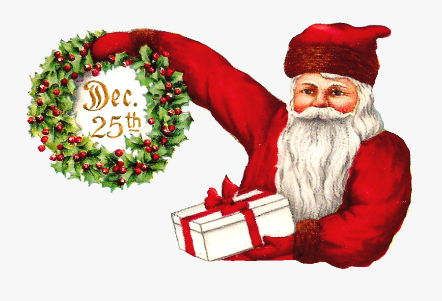 Santa Digital Clip Art - Santa Claus Vintage Images Transparent, Transparent Clipart