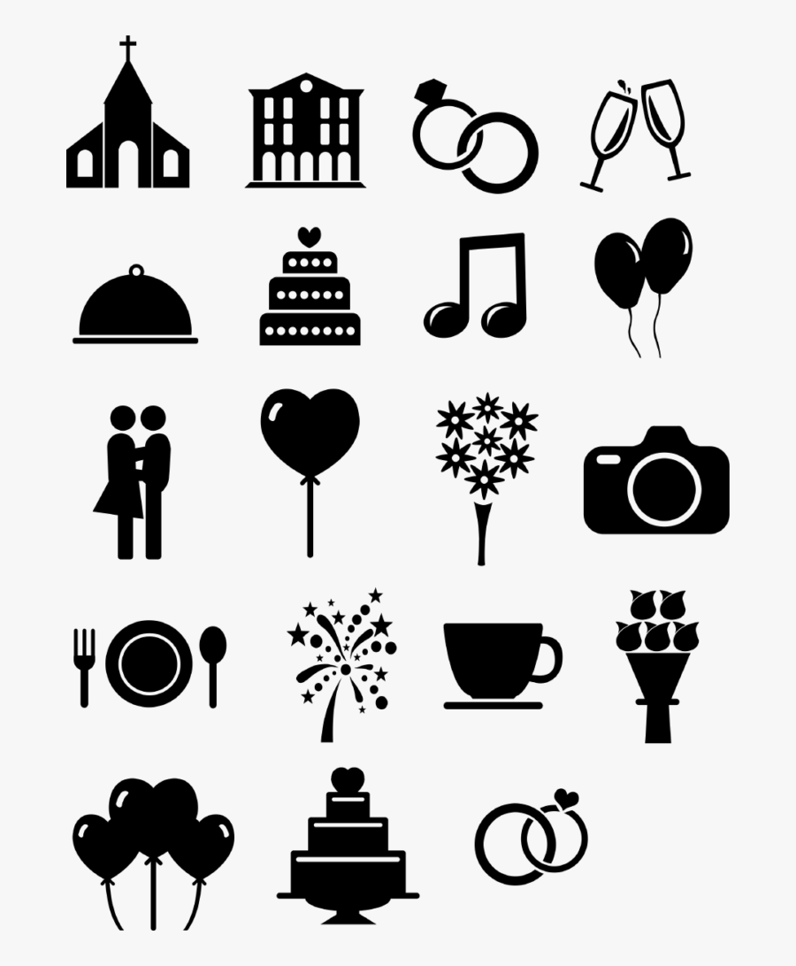Timeline Wedding Icons Free, Transparent Clipart