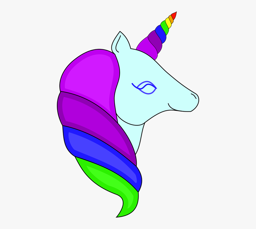 Rainbow Unicorn Head Clipart