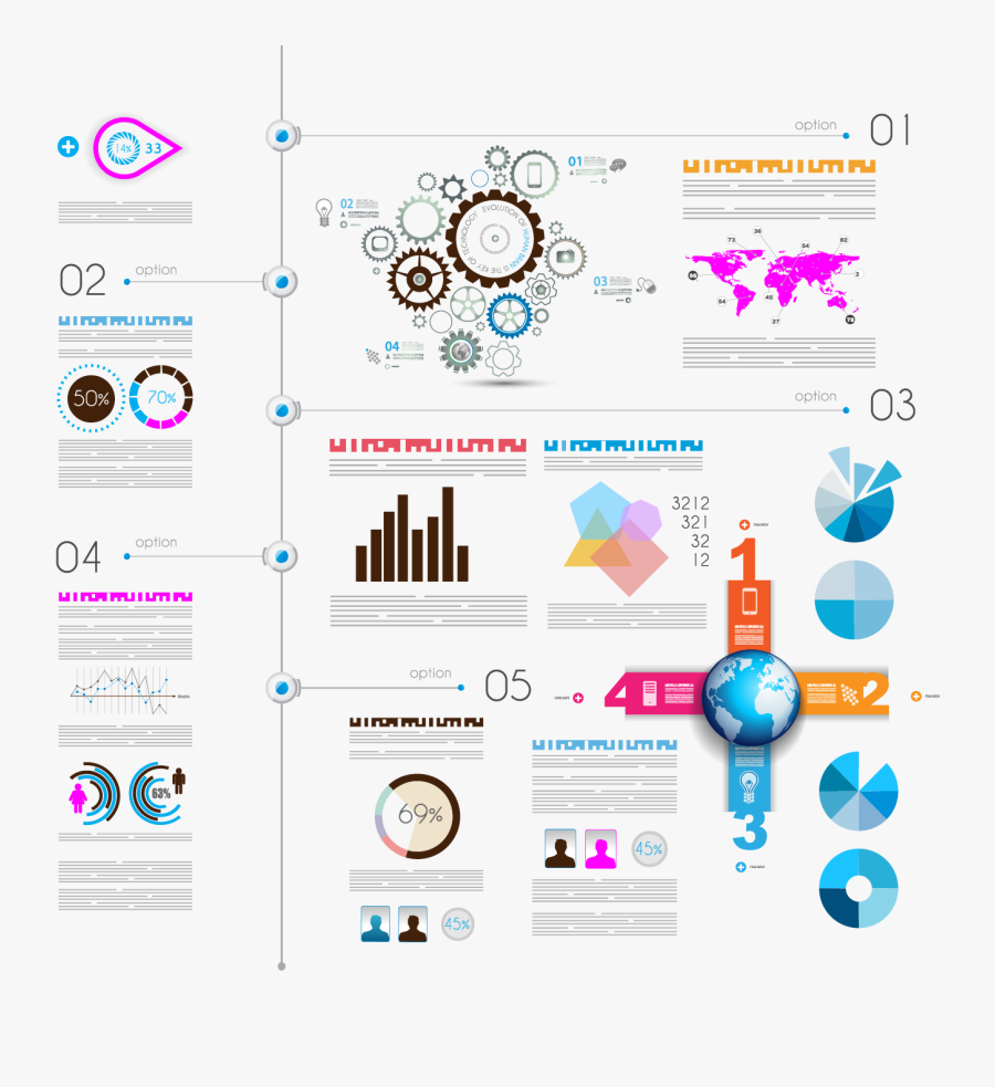Clip Art Infographic Timeline Template - Timeline Data, Transparent Clipart