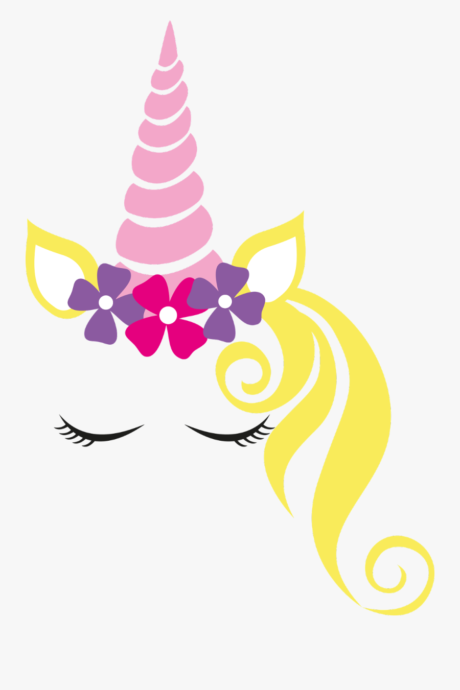 Unicorn Unicorn Crown Flower Crown - Unicorn Cupcake Topper Png, Transparent Clipart