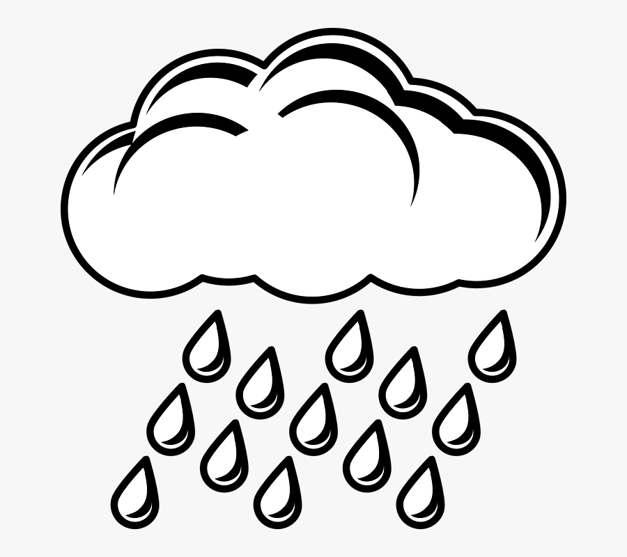 Rain Windy Clipart Rainy Day For Free And Use Images - Rainy Cloud Clipart Black And White, Transparent Clipart