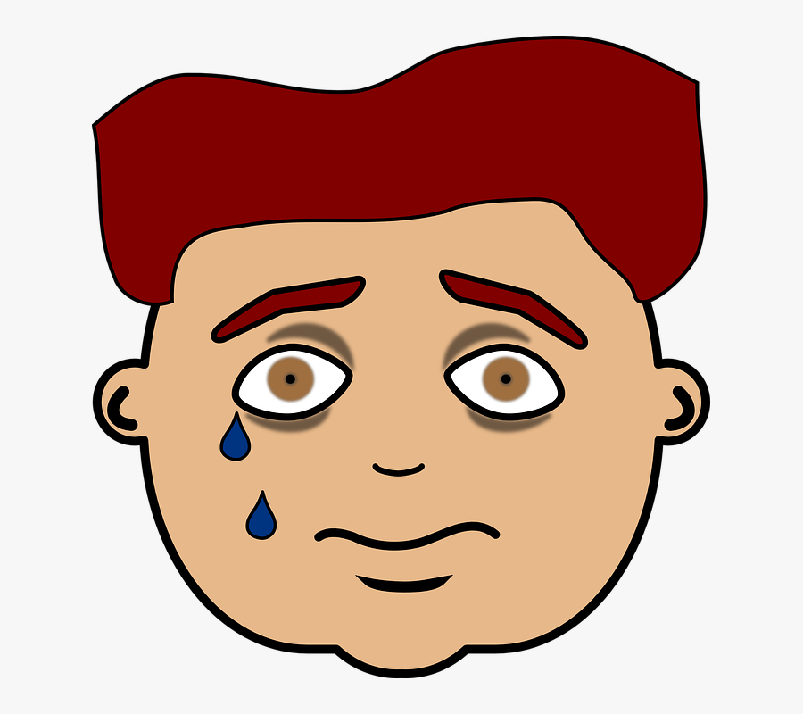 Man, Tears, Symbol, Male, Depression, Portrait, Sad - Face With Tears Clipart, Transparent Clipart