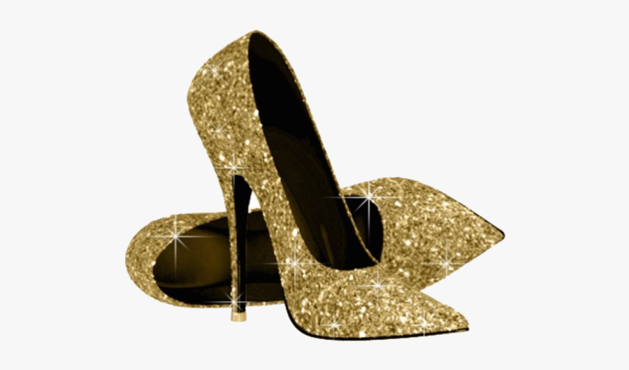 Heels Clipart Golden Shoe - Gold Heels Png , Free Transparent Clipart