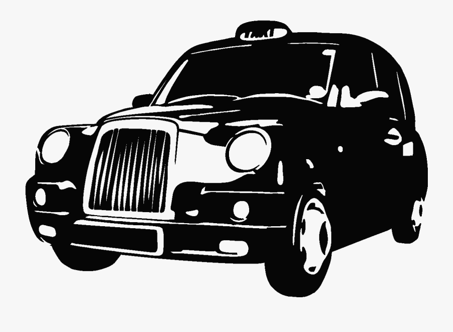 Adesivi Murali Urbani Adesivo London Taxi 1 Ambiance - Taxi Clipart Black And White, Transparent Clipart