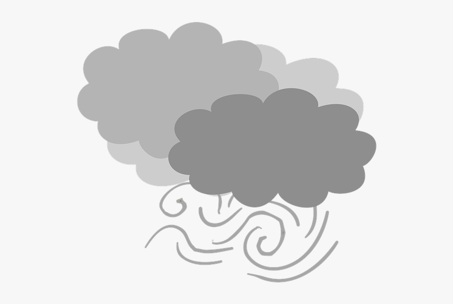 Wind Cloudy Gray Clouds Weather - Wind Gif Transparent , Free