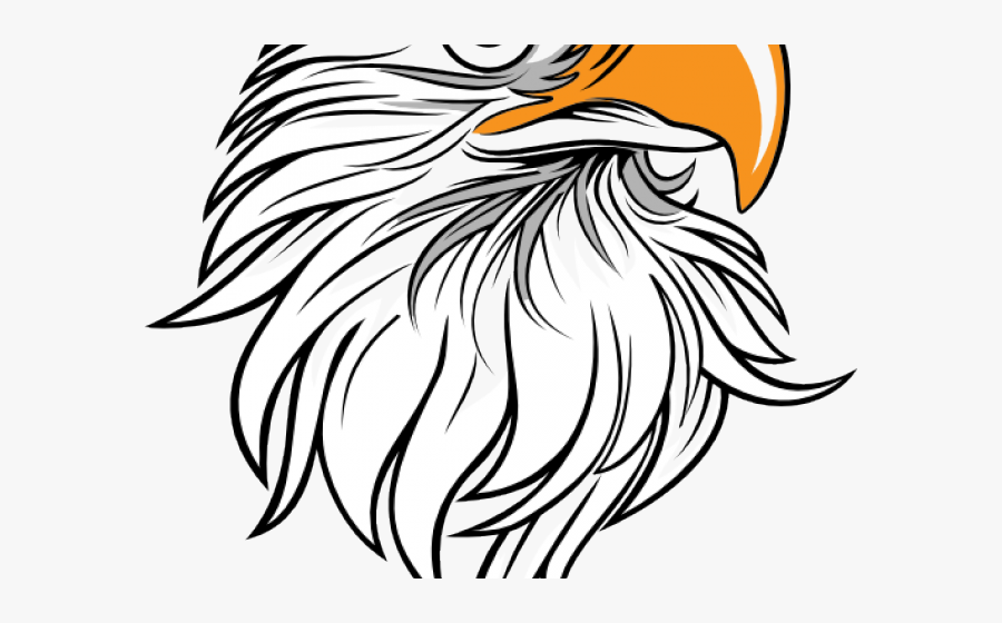 Transparent Eagle Head Clipart Black And White - Eagle Drawing Easy, Transparent Clipart