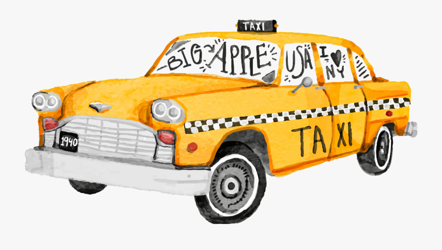 Transparent Taxi Clipart - New York Taxi Vector, Transparent Clipart