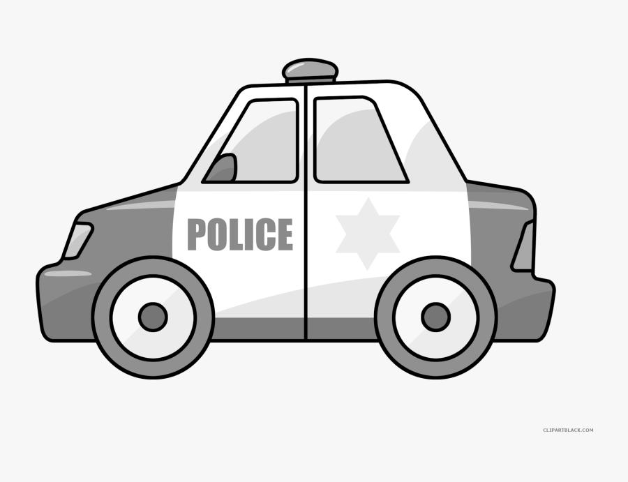 Police Car Transportation Free Black White Clipart - Dibujo De Un Carro De Policia, Transparent Clipart